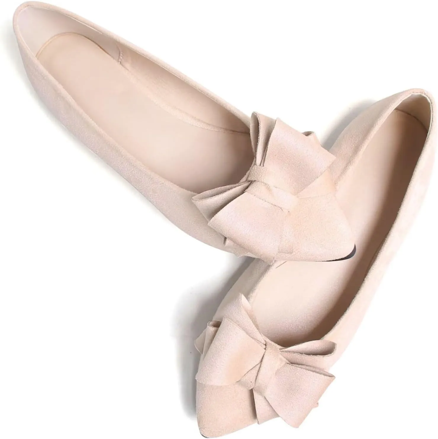 TN TANGNEST Women Cute Bowknot Flats Soft Slip On Flats Comfort Pointed Toe Casual Dress Flat Shoes