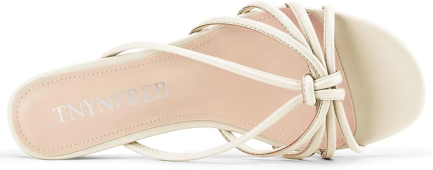 TNYNFBEB Womens Sandals Mules Low Kitten Heel Open Toe Shoes Slip-on Slingback Prom Party Dress Summer 1.4 Inches Heels