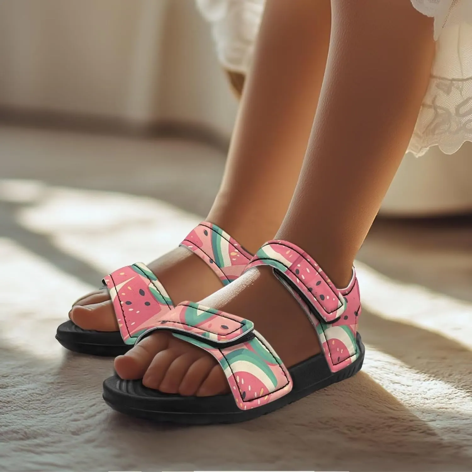 Toddler Sporty Sandals with Adjustable Straps Double Buckle Outdoor Athletic Water Shoes Open Toe Slippers Sandal
