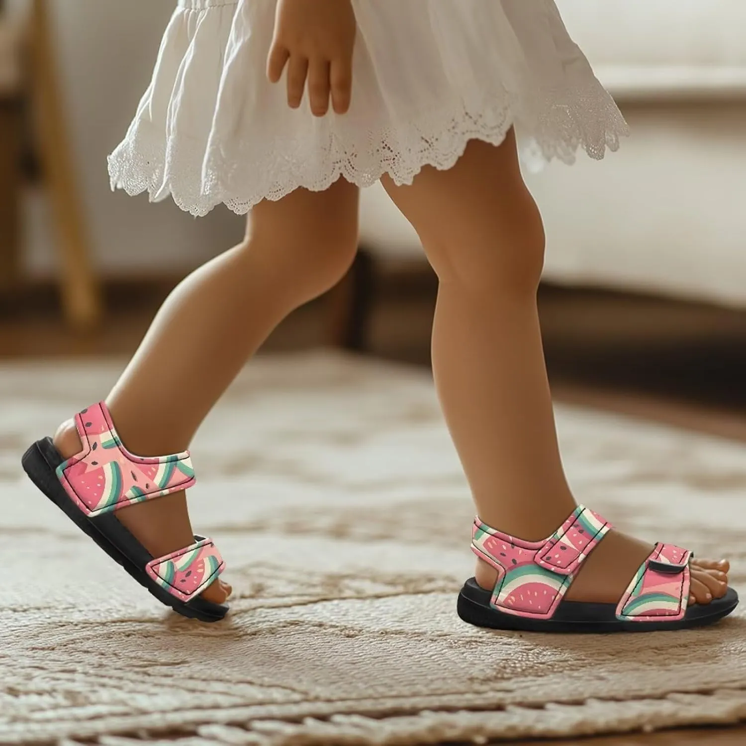 Toddler Sporty Sandals with Adjustable Straps Double Buckle Outdoor Athletic Water Shoes Open Toe Slippers Sandal