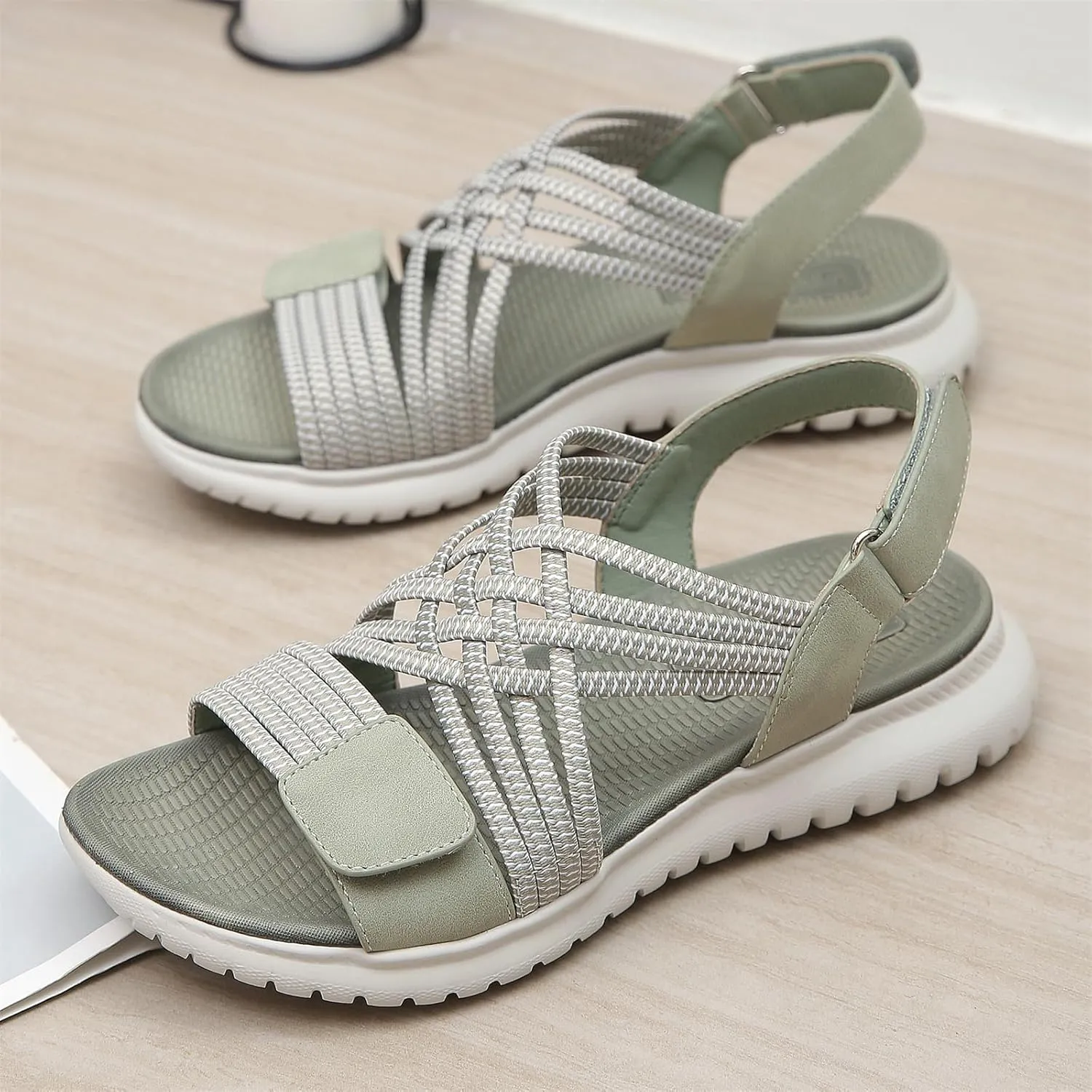 Touchmosees Ankle Strap Sports Sandals - Women's Hiking Sandals Comfortable Walking Sandals for Women Summer Beach Athletic Sandals