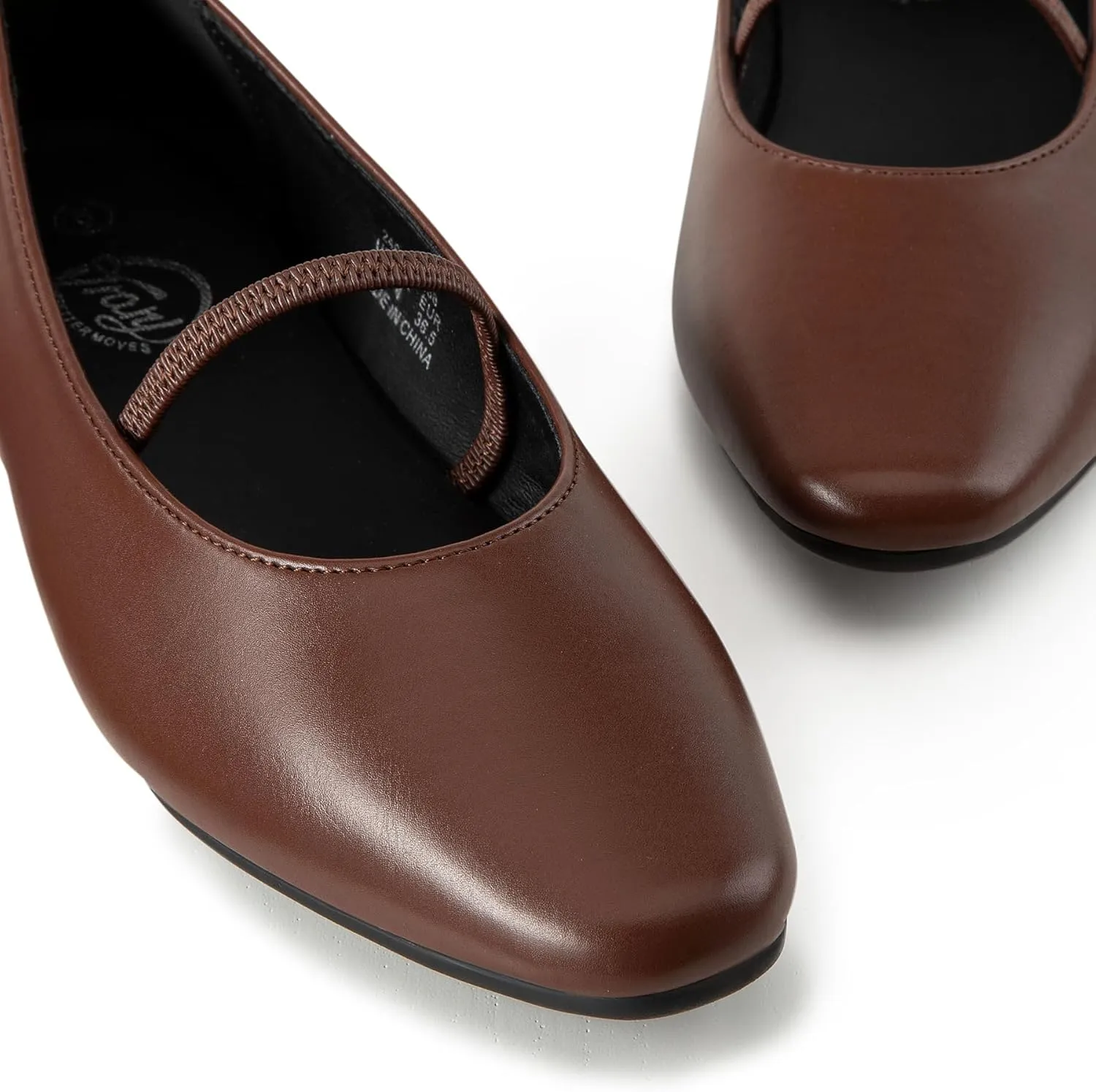 Trary Mary Jane Ballet Flats for Women - Comfortable Closed Toe Shoes With Strap