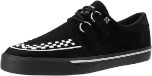 TUK Black/White Suede Creeper Sneaker Shoes for Women and Men, D Ring Lace Up Shoes | US Women 10 / Men 8