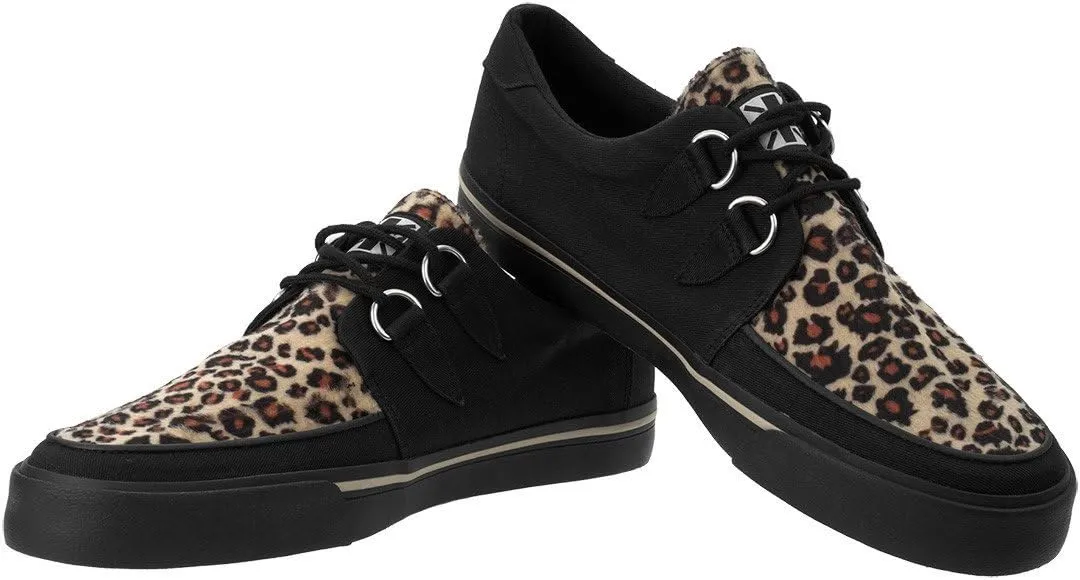 T.U.K. Leopard Creeper Sneaker Shoes for Women and Men, D Ring Lace Up Shoes