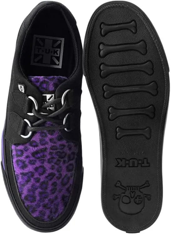 T.U.K. Leopard Creeper Sneaker Shoes for Women and Men, D Ring Lace Up Shoes
