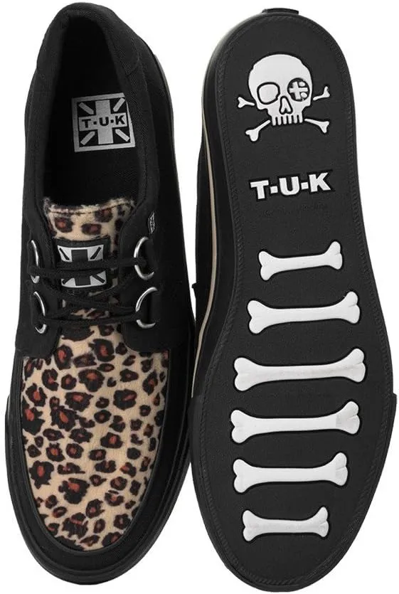 T.U.K. Leopard Creeper Sneaker Shoes for Women and Men, D Ring Lace Up Shoes