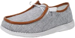Unisex Slip-on Plaid Canvas Loafers for Women Men Low Top Outdoor Flat Walking Shoes Drving Shoes Sneakers| Comfortable & Light-Weight