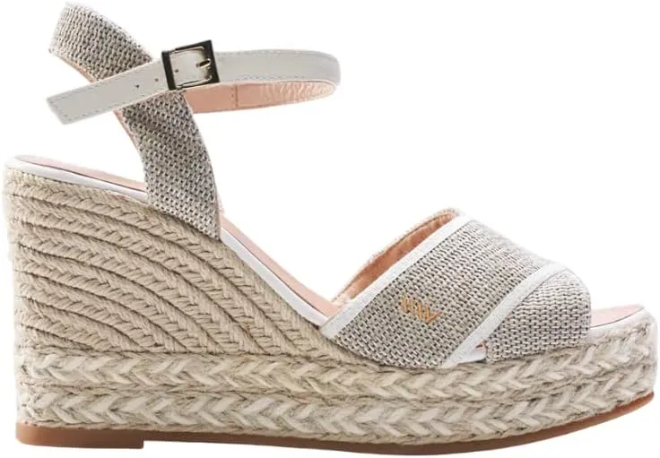 Viscata Empuria Women's Sandals 3 ¾ " espadrille wedge heels Spain Handmade. Platform ankle strap shoes made of soft, durable cotton canvas and woven with 100% natural jute and soft inner sole cushion