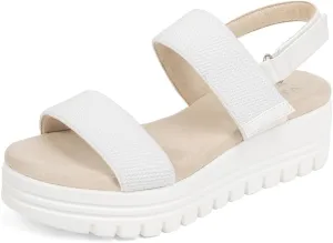 VJH confort Women's Wedge Sandals, Open Toe Ankle Strap Casual Platform Sandals