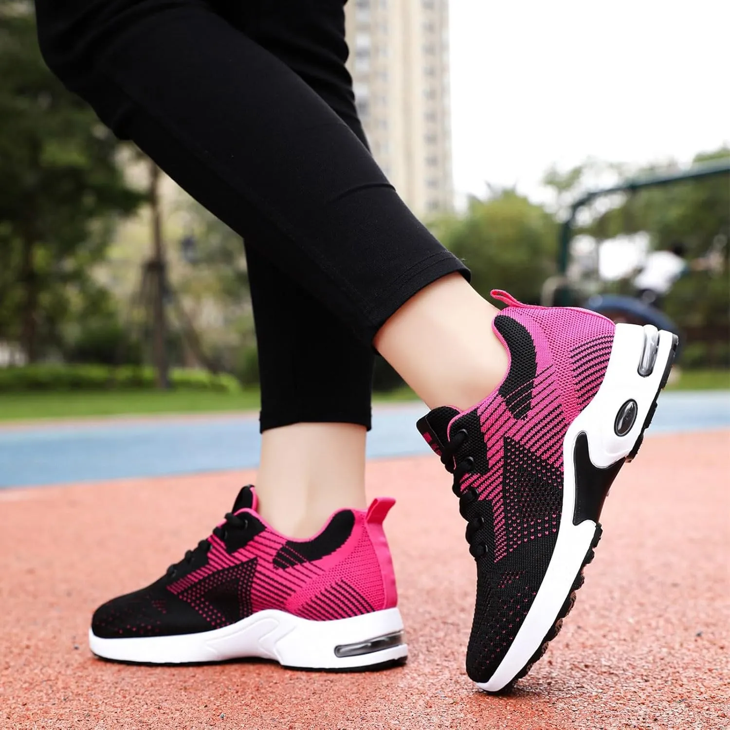 Walking Shoes Women Slip On Air Cushion Running Athletic Shoes Lightweight Mesh Breathable Comfort Casual Shoes