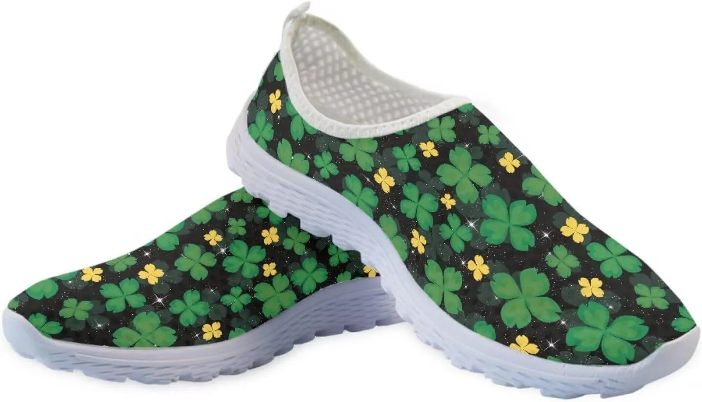 WELLFLYHOM St Patricks Day Shoes for Women Tennis Running Sneakers Slip On Loafers Flat Footwear Size 5.5-11.5