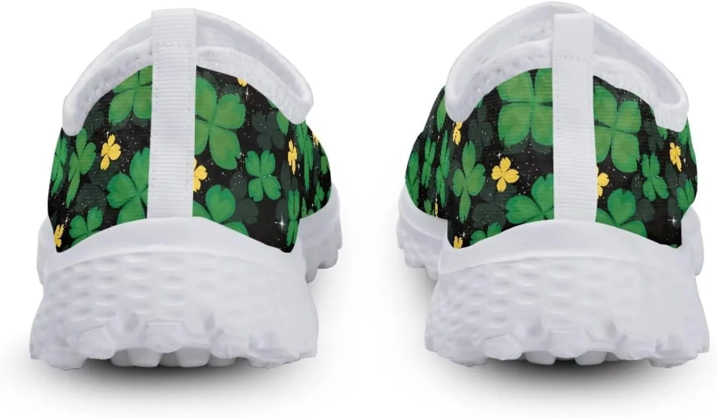 WELLFLYHOM St Patricks Day Shoes for Women Tennis Running Sneakers Slip On Loafers Flat Footwear Size 5.5-11.5