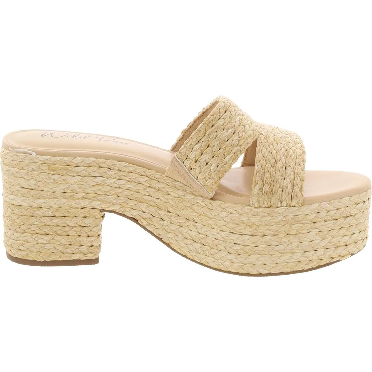 Wild Pair Womens Niftyy Heeled Slip-On Espadrilles Beige 10.5 Medium (B,M)