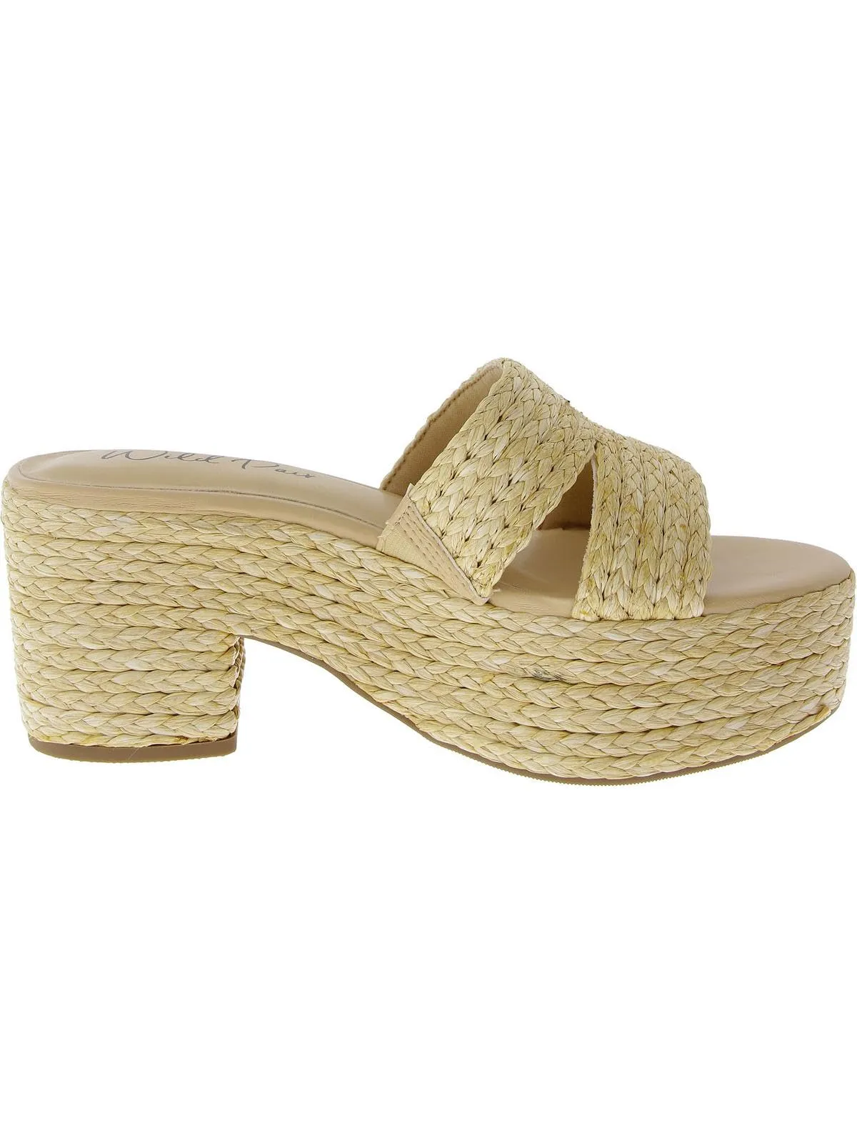Wild Pair Womens Niftyy Heeled Slip-On Espadrilles Beige 10.5 Medium (B,M)