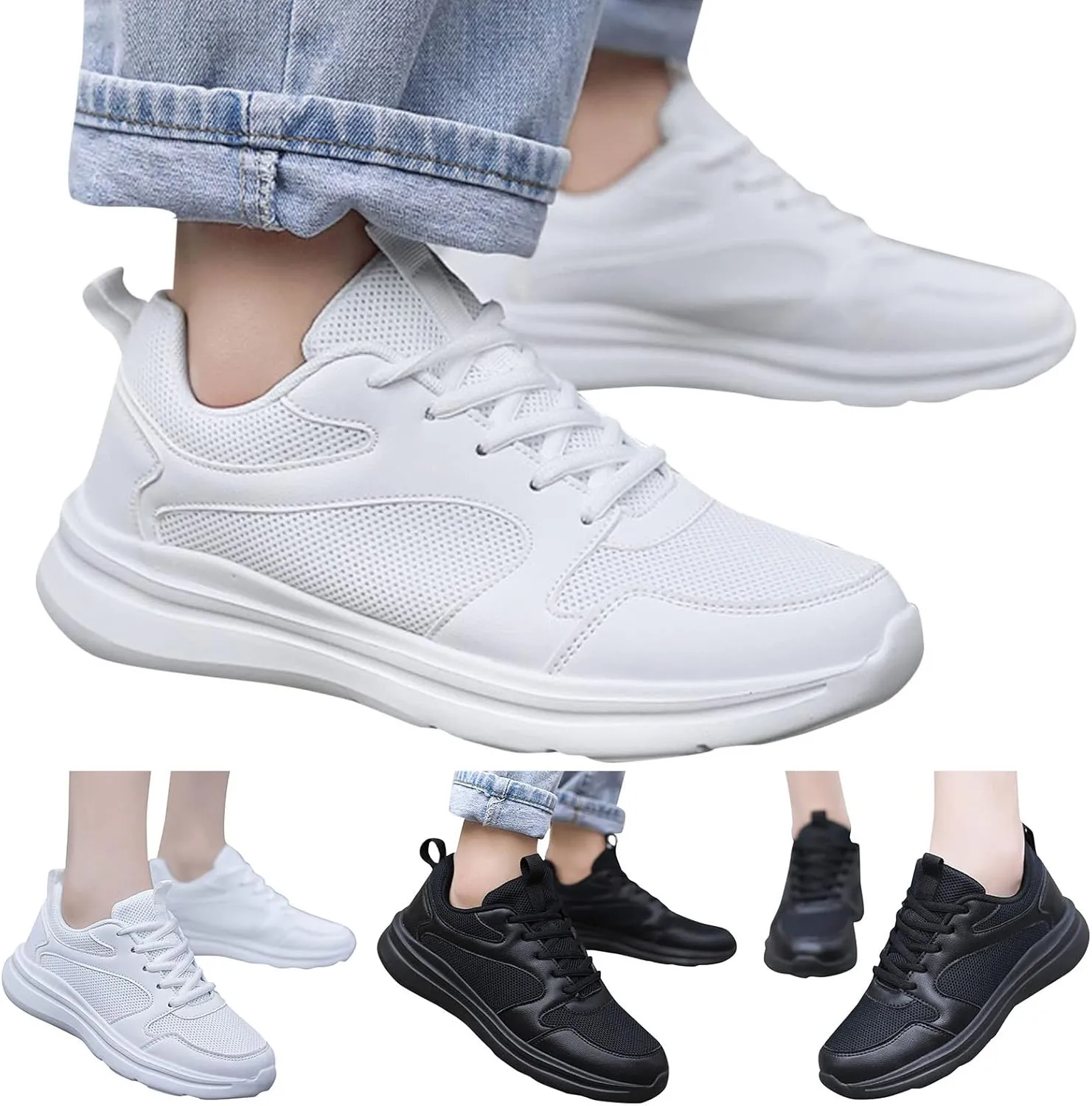 Women and Men Sneakers Couple Fashion Summer New Pattern Solid Color Mesh Women's Breathable Mesh Casual Sneaker Boot 7