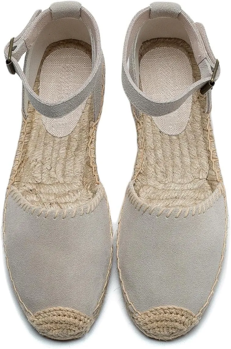 Women Espadrille Lace Up Flats Comfortable Summer Breathable Espadrille Sandals Adjustable Shoelace Dating Work Travel
