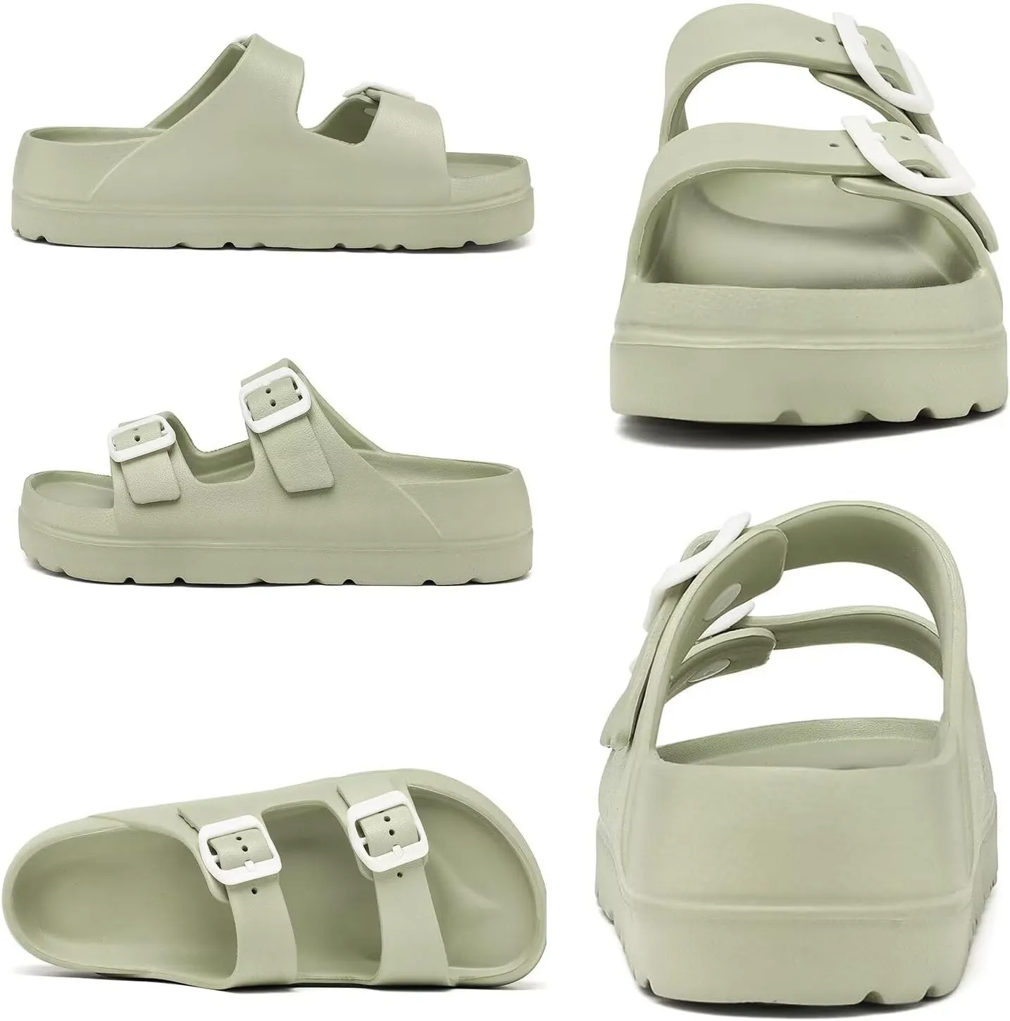 Women Platform Sandals with Arch Support, Adjustable Double Buckle Slide for Woman, Summer Vacation Sandal for Beach,Garden,Pool,Easy Street, Sandalias de Plataforma Para Mujer