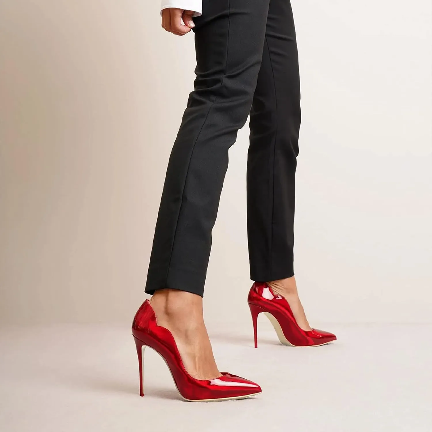 Women Pumps Sexy Pointed High Heel Patent Leather Classic Stilettos Slip On Office Office Lady Casual Dress Party Shoes