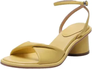 Women Sandals Genuine Leather Peep Toe High Heels Buckle Strap Open Side Vamp Round Heel Casual Sandals