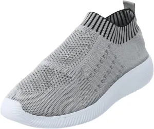 Women Slip On Sneakers Lightweight Walking Shoes Breathable Mesh Casual Comfortable Flats Non Slip Loafers