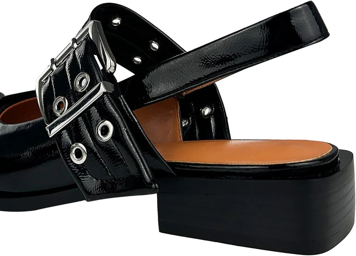 Women‘s Adjustable Buckle Flats Comfortable Slingback Sandals Pointed Toe Feminine Buckle Ballerinas