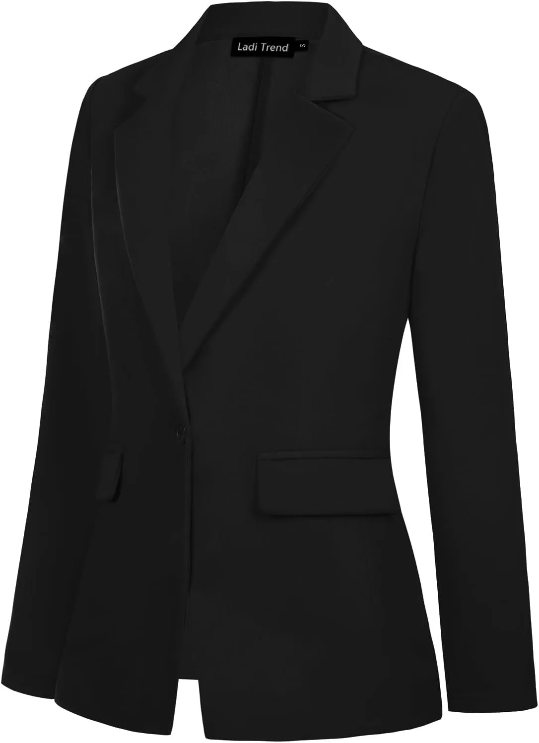 Womens Blazer One Button Jacket Suits Notched Lapel Casual Work Office Long Sleeve Blazer with Pockets
