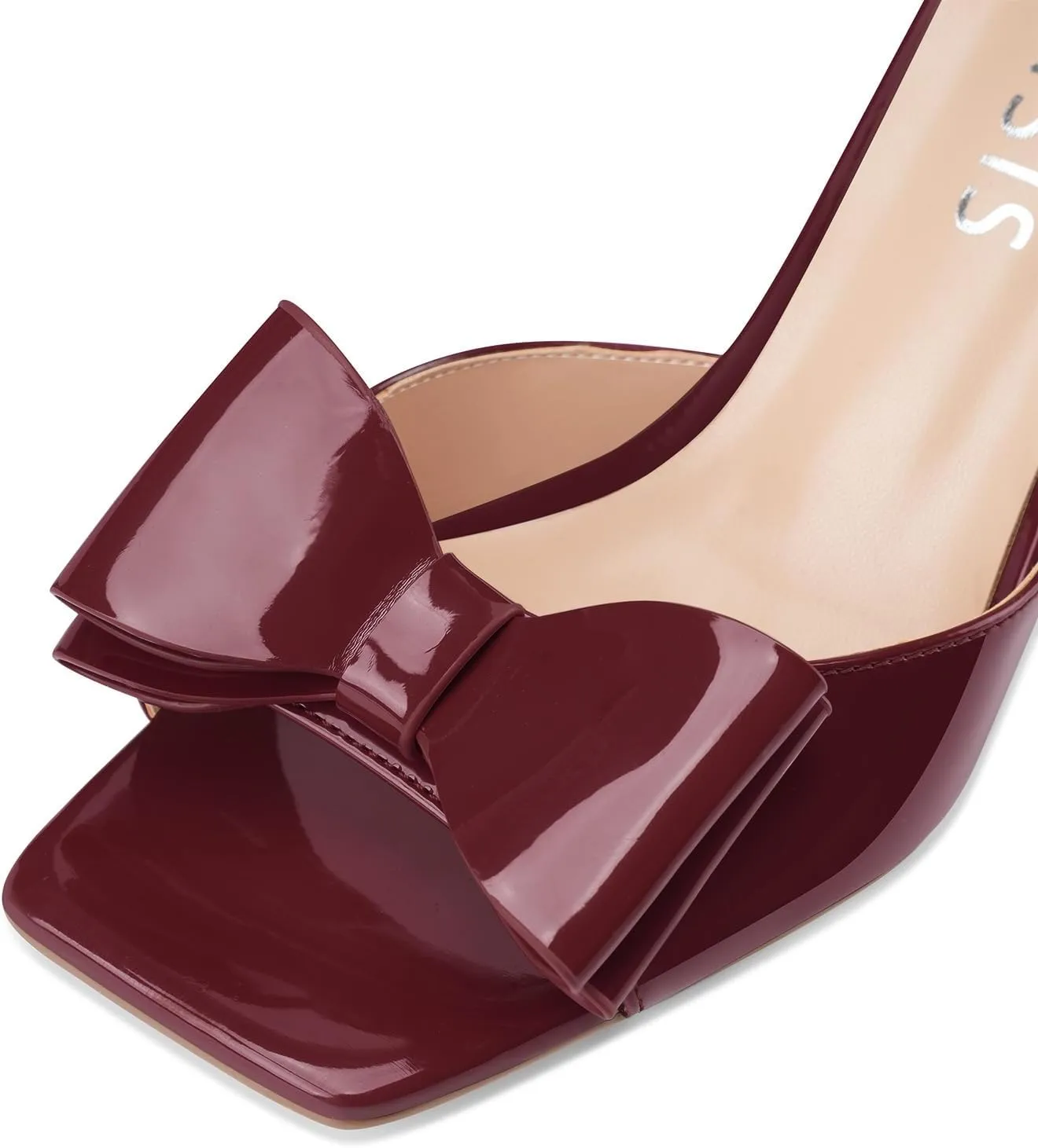 Women's Bow Heels Open Square Toe Wedge Sandals Summer Wedges Shoes with Ankle Strap Buckle Comfortable Dressy Female Shoes for Ladies