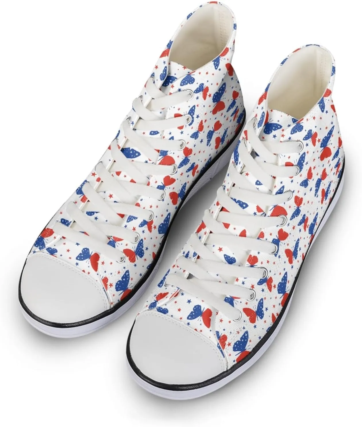 Womens Canvas Shoes High Top Sneakers for Women Classic Lace Up Walking Shoes Personalized Girls Walking Shoes