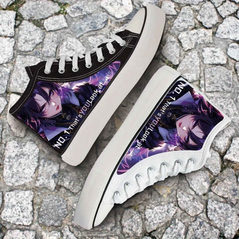 Women's Cartoon Theme Sneakers,Fashion Casual Lace Up Lightweight Soft Sole Walking Slip On Shoes,High Top Edgy Canvas Shoes