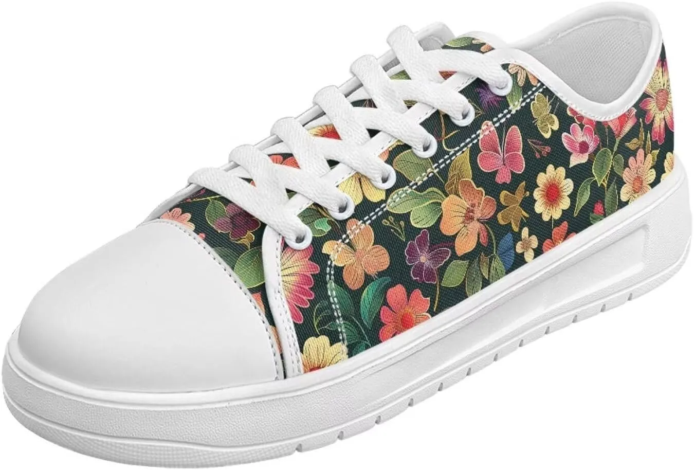 Womens Casual Sneakers Flower Shoes for Women Lightweight & Comfort Canvas Shoes