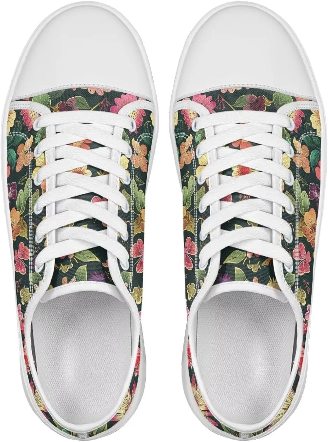 Womens Casual Sneakers Flower Shoes for Women Lightweight & Comfort Canvas Shoes
