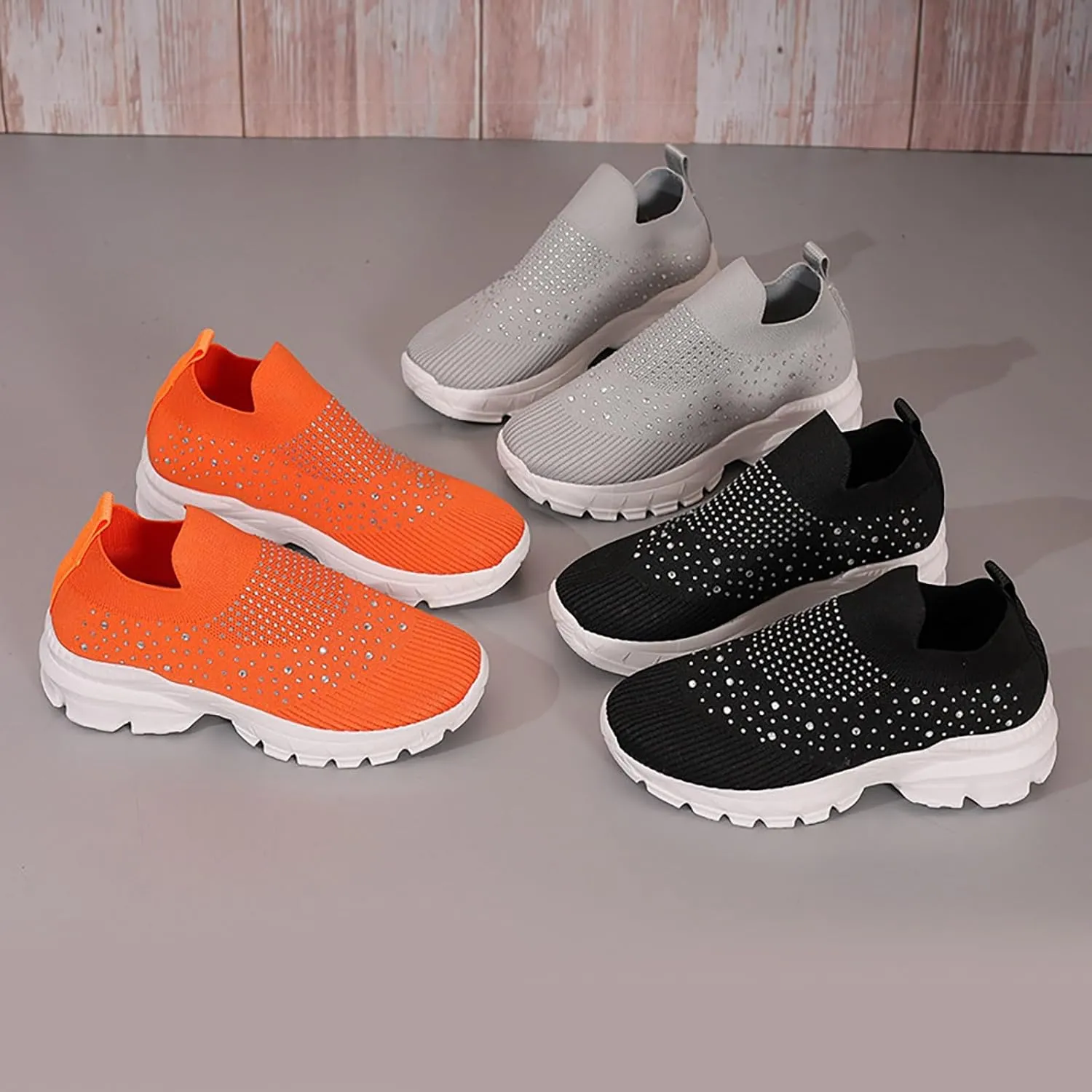 Women's Fashion Sneaker Non Slip Work Wide Comfortable Slip Resistant Work Shoes Men's Walking Shoes Winter Loafers for Women All Black Sneakers for Men