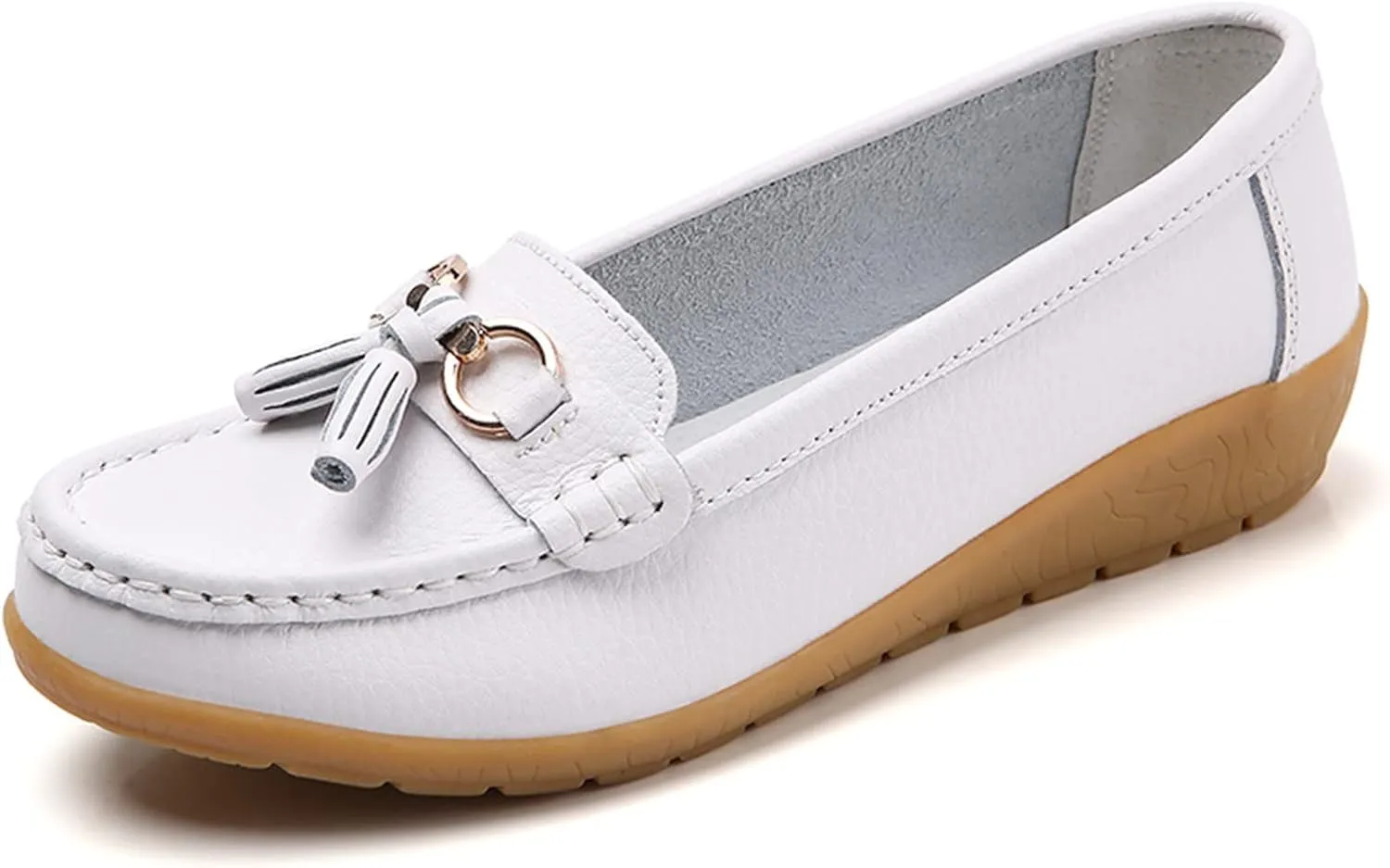 Women's Flats Shoes Womens Walking Flat Loafer Slip On Leather Loafer Comfortable Flat Shoes Comfortable Soft Slip On