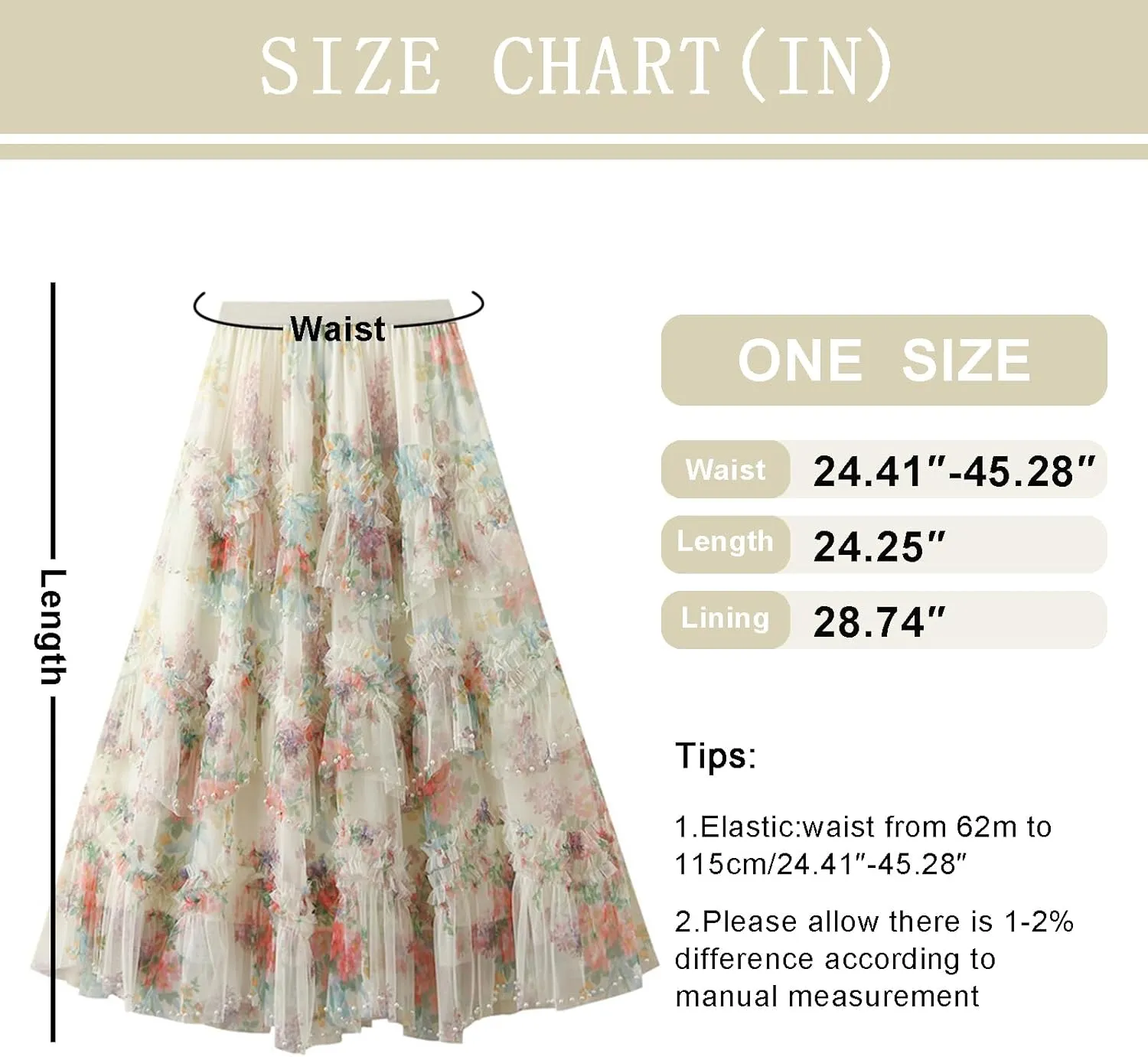 Womens Floral Tulle Skirts Retro Palace Mesh Tulle Skirt Layered Fairy A-line Mesh Skirts Party Wedding Ruffle Skirt