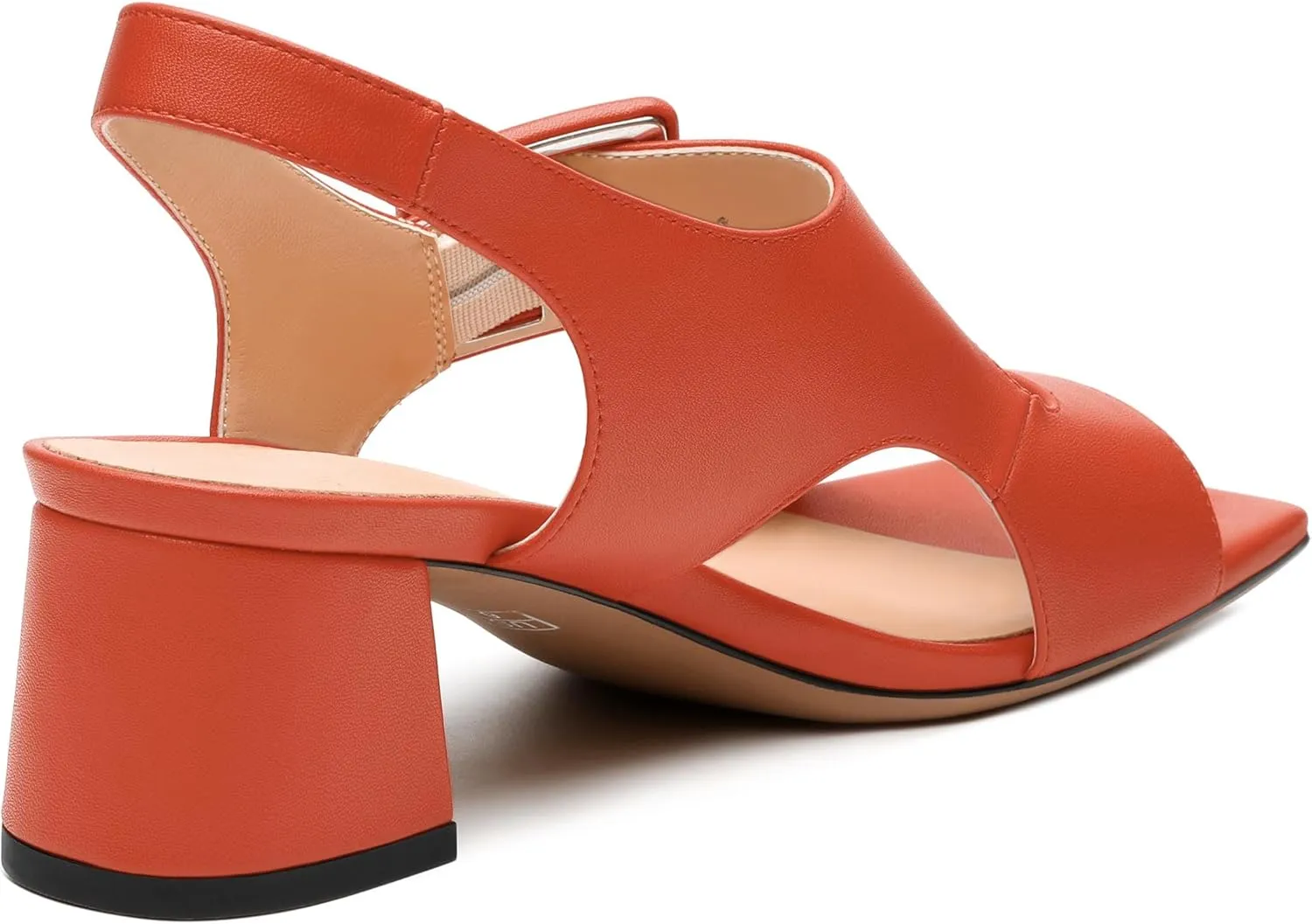 Womens Heeled Sandals Shoes, Square Peep Toe Mid Block Heel Ankle Strap Sandals for Women, Leather Insole Open Toe Chunky Heel Sandals 2"