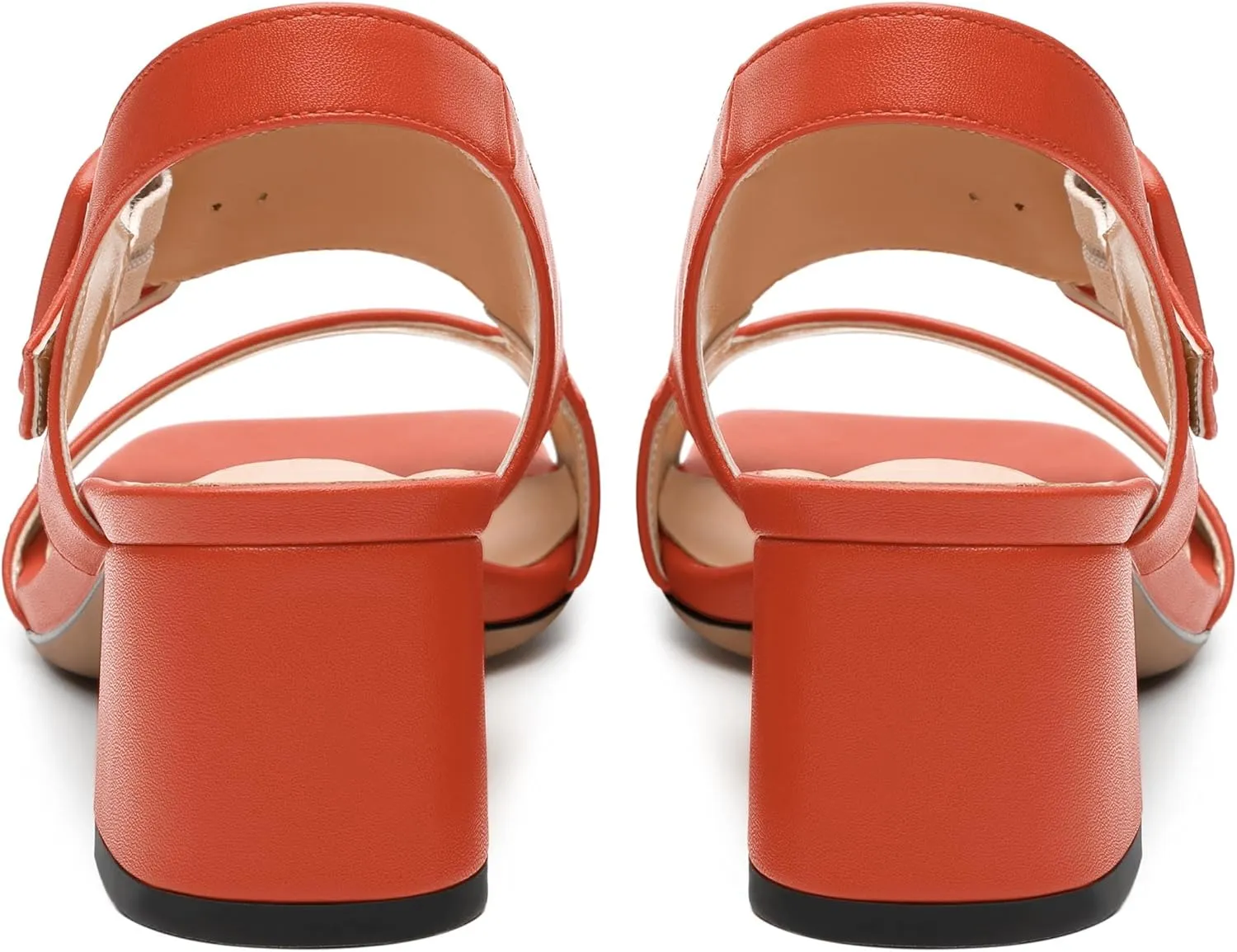 Womens Heeled Sandals Shoes, Square Peep Toe Mid Block Heel Ankle Strap Sandals for Women, Leather Insole Open Toe Chunky Heel Sandals 2"