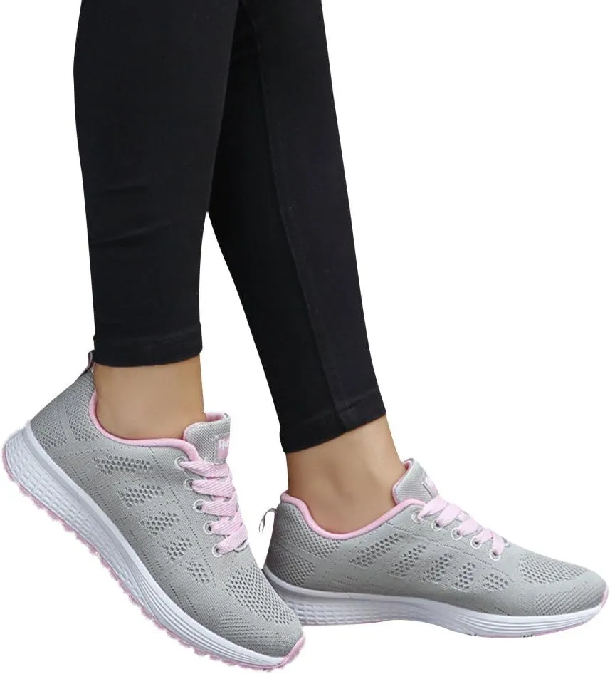 Women's Lace Up Walking Running Shoes Tennis Casual Womens Tennis Shoes Jogging Women's Shoes Casual Black Sneakers Slip On Tennis Shoe Trainers Shoe