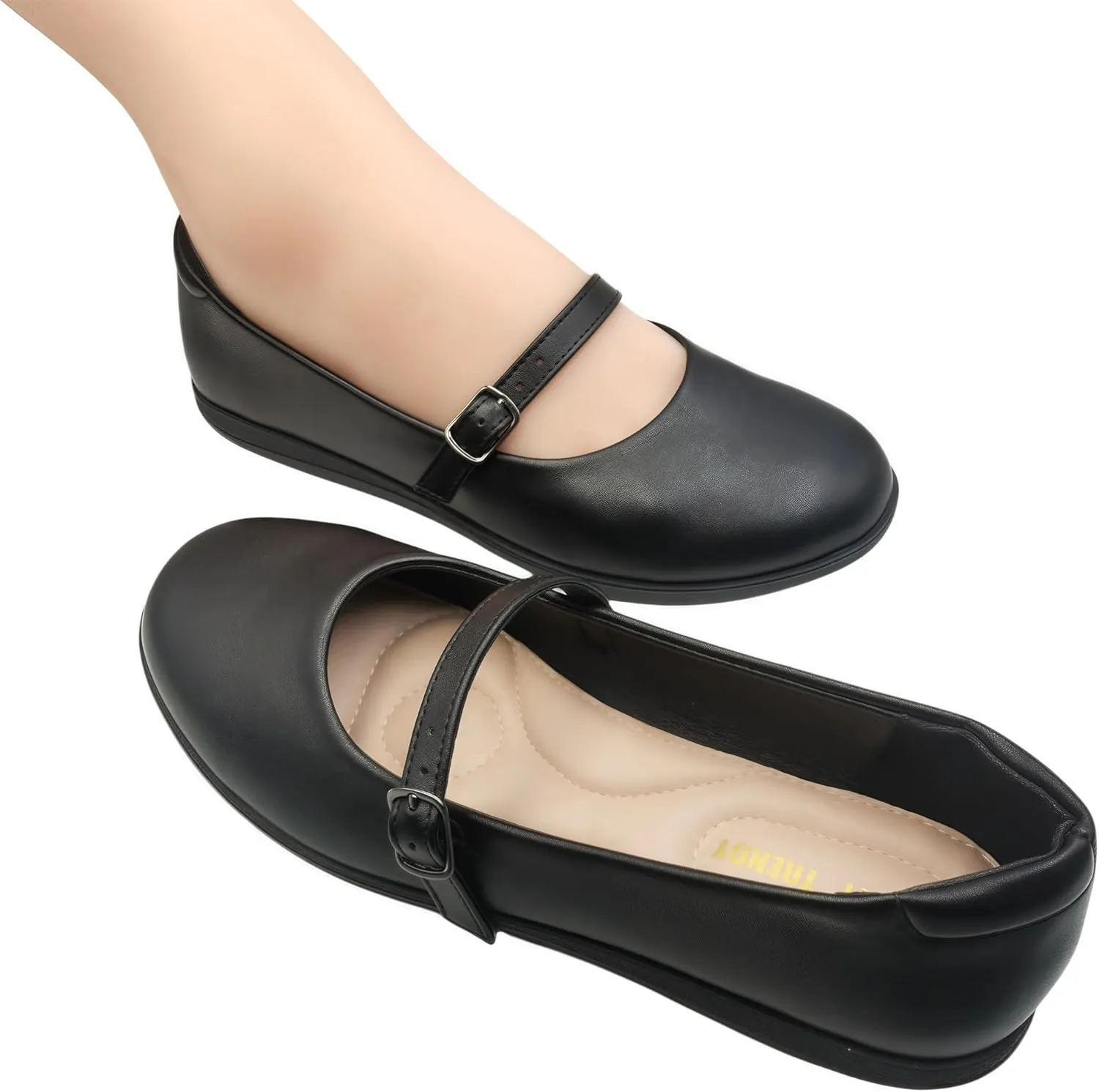Women's Mary Jane Shoes – Classic Black Oxford Shoes with T-Strap Design | Comfortable & Stylish Mary Janes for Women | Casual & Dressy T-Strap Mary Jane Flats