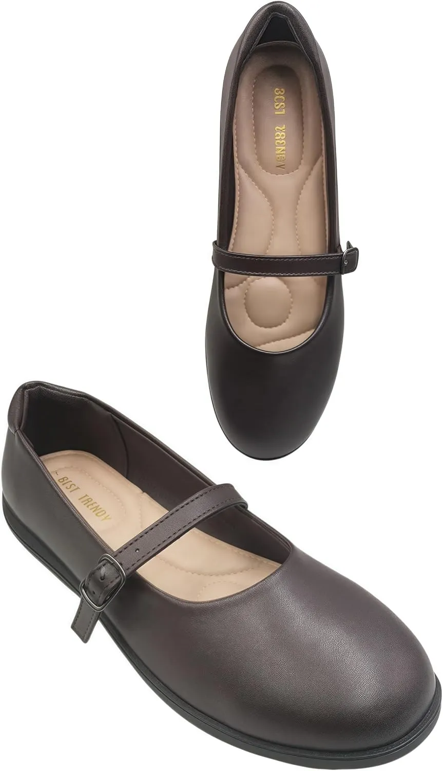 Women's Mary Jane Shoes – Classic Black Oxford Shoes with T-Strap Design | Comfortable & Stylish Mary Janes for Women | Casual & Dressy T-Strap Mary Jane Flats