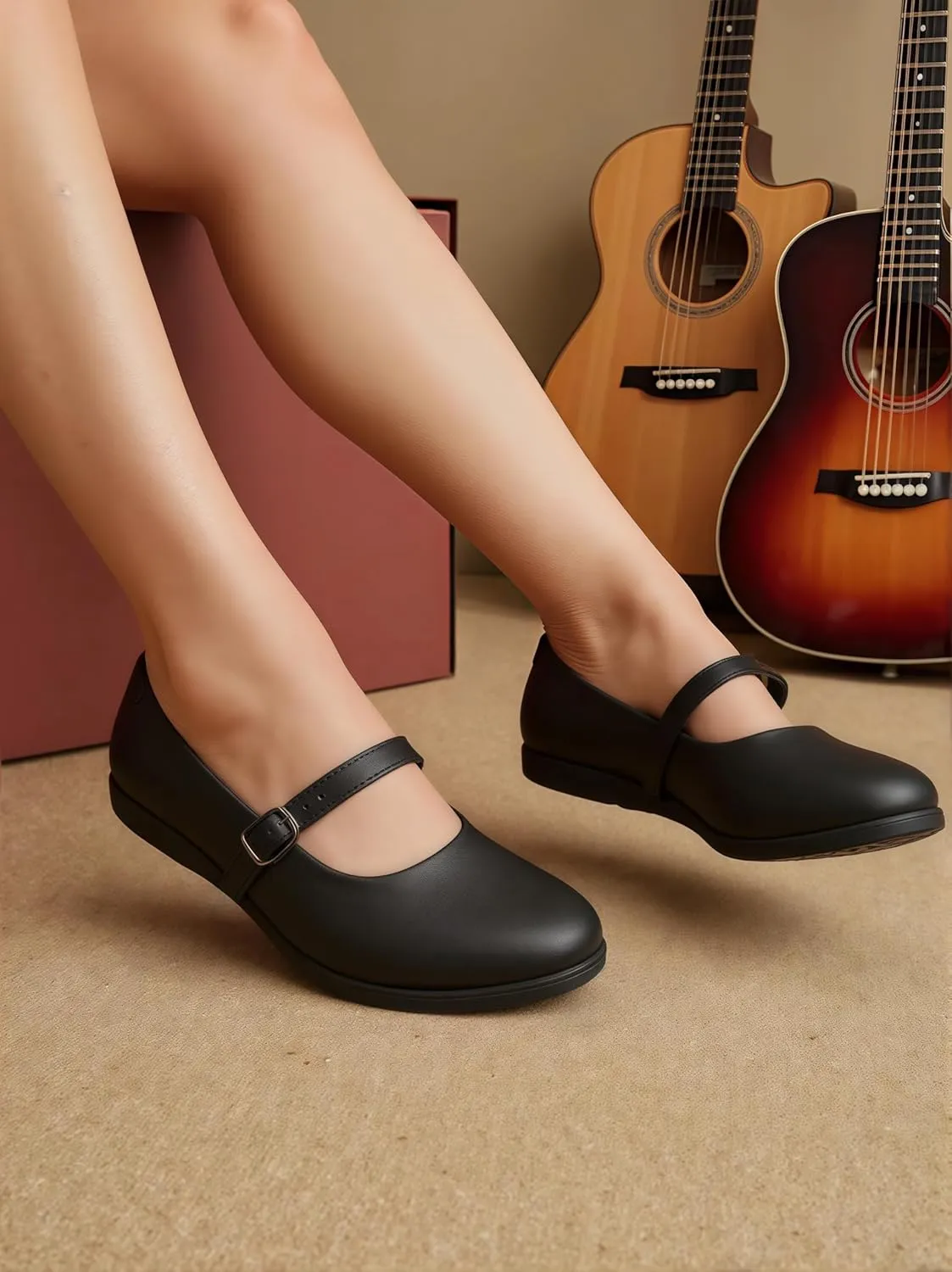 Women's Mary Jane Shoes – Classic Black Oxford Shoes with T-Strap Design | Comfortable & Stylish Mary Janes for Women | Casual & Dressy T-Strap Mary Jane Flats