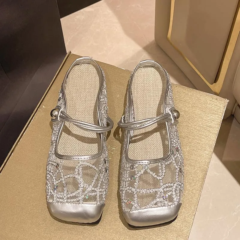 Women's mesh yarn 2025 Muller flat-bottomed sandals summer new bag head slippers women wear Xiaoxiangfeng bag head half slippers
