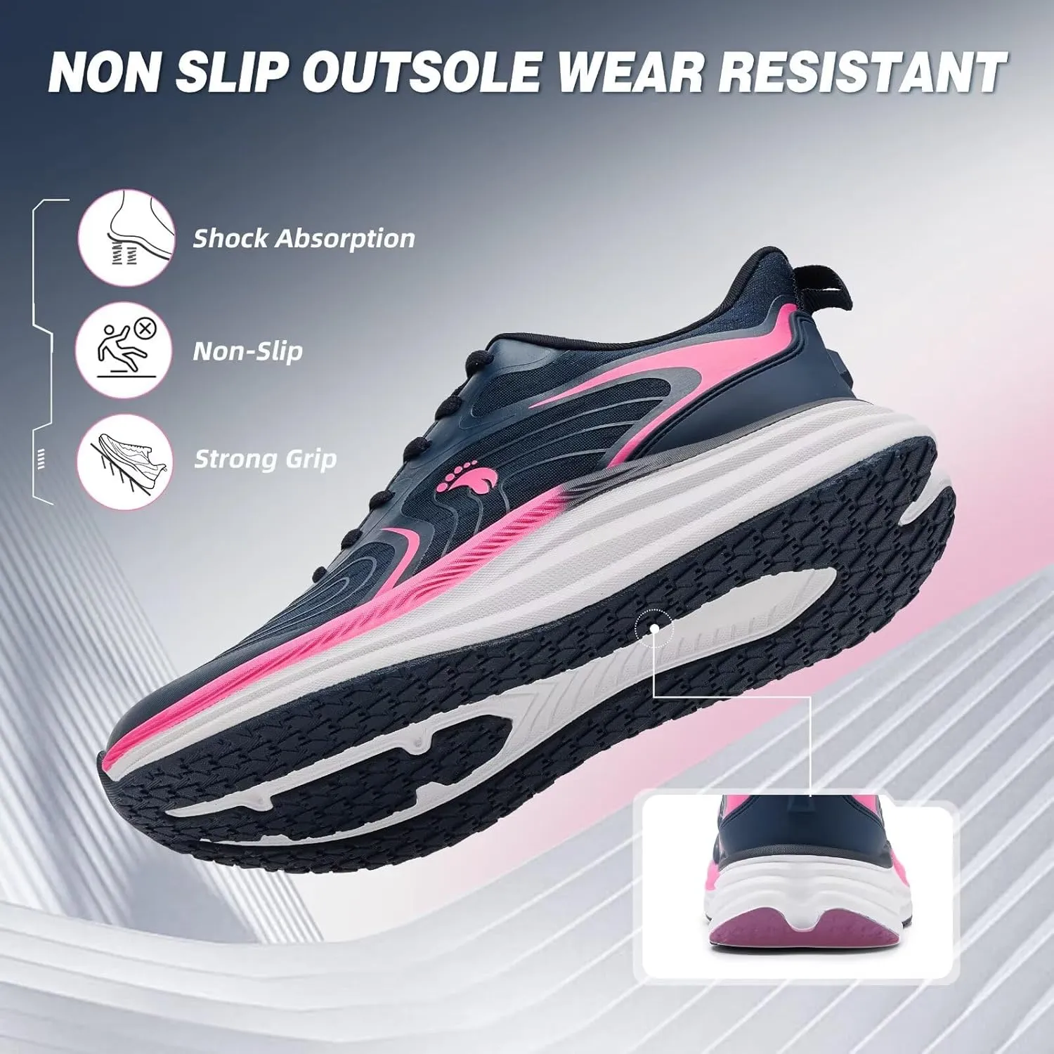 Women's Orthopedic Road Running Shoes: Comfortable Casual Arch Support Plantar Fasciitis Athletic Sneakers, High Arch Flat Feet Tennis Sports Work Walking Shoes for Foot and Heel Pain Relief