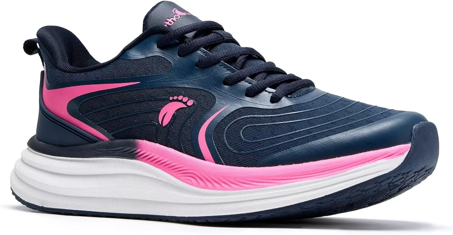 Women's Orthopedic Road Running Shoes: Comfortable Casual Arch Support Plantar Fasciitis Athletic Sneakers, High Arch Flat Feet Tennis Sports Work Walking Shoes for Foot and Heel Pain Relief