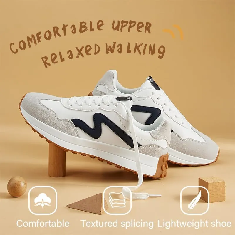 Women's Platform Retro Style Sneakers - Lace-up Classic Fashion Stylish Tennis Running Walking Shoes