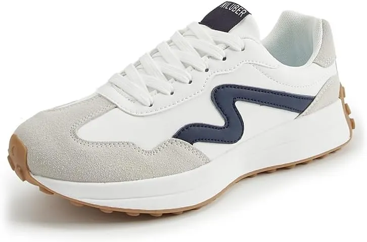 Women's Platform Retro Style Sneakers - Lace-up Classic Fashion Stylish Tennis Running Walking Shoes