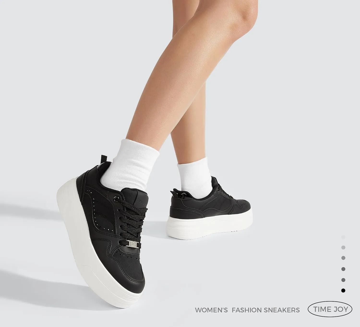 Women's Platform Sneakers Chunky Tennis Shoes with Artificial Leather & Recyclable Material Insole Non-Slip Cushion for Casual, Streetwear & Daily Outfits