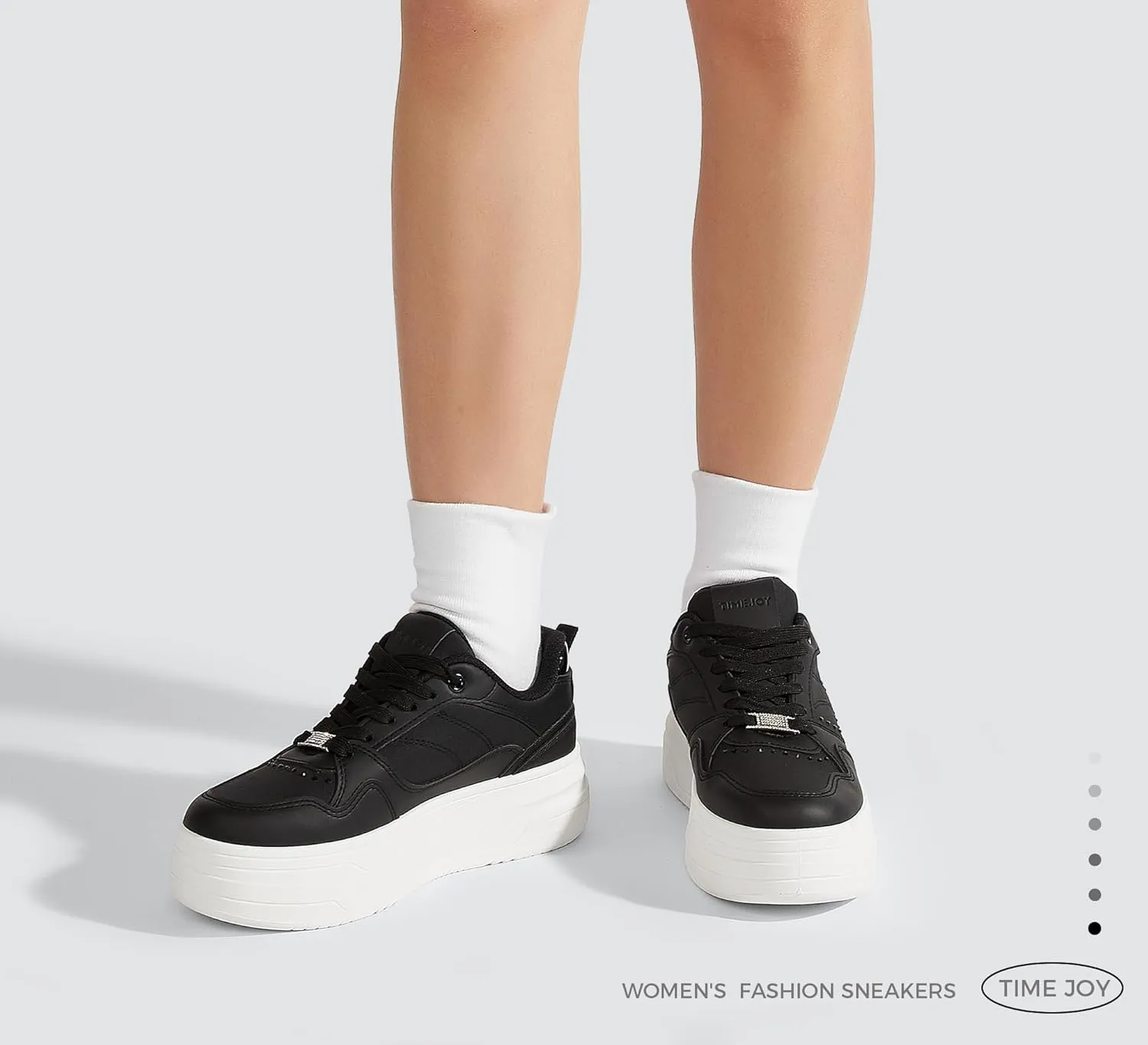 Women's Platform Sneakers Chunky Tennis Shoes with Artificial Leather & Recyclable Material Insole Non-Slip Cushion for Casual, Streetwear & Daily Outfits