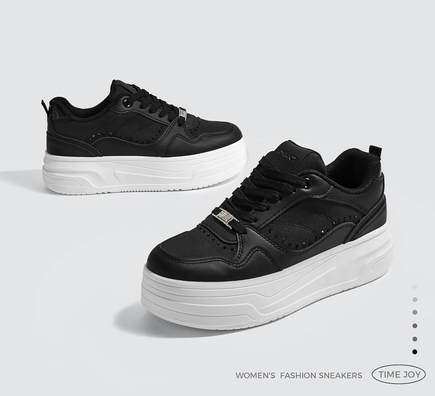 Women's Platform Sneakers Chunky Tennis Shoes with Artificial Leather & Recyclable Material Insole Non-Slip Cushion for Casual, Streetwear & Daily Outfits