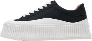 Women's Platform Sneakers Leather White Shoes 2025 Elevator Casual Shoes Comfortable Round Toe Slip-Resistant Daily Wear