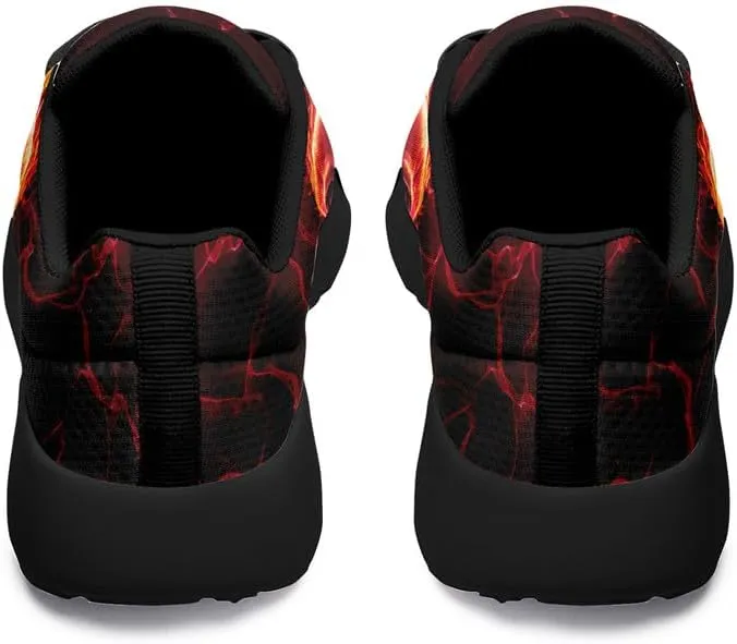 Women's Running Shoes with Unique Skull Rose Print, Non Slip Athletic Gym Training Walking Sneakers for Men
